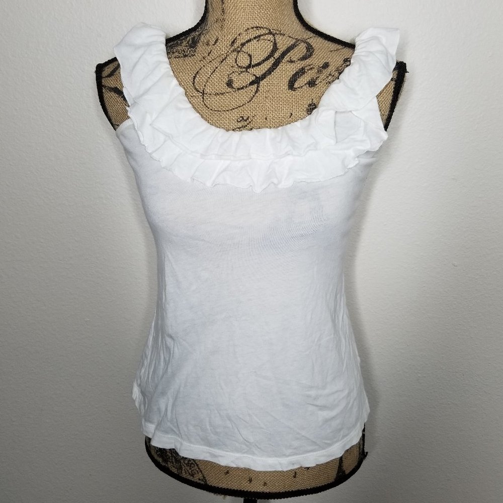 Old Navy white ruffle top Sz XS